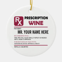 Funny Wine Prescription, Personalised Name Wine