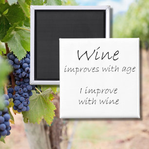 Funny wine quote birthday refrigerator magnets