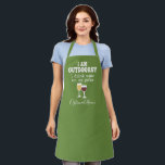 Funny Wine Quote - I drink wine on my patio Adult  Apron<br><div class="desc">A little drinking humour that you can pass on to your wine loving girlfriends. Make them laugh with this humourous gag gift or white elephant. I am outdoorsy - I drink wine on my patio.</div>