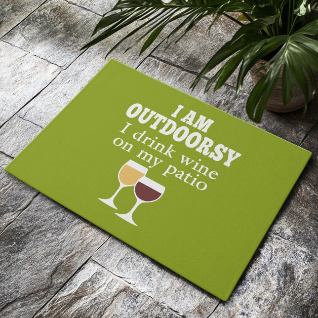 Funny Wine Quote - I drink wine on my patio Doormat (Custom Welcome Mat)