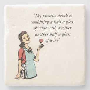 Funny Wine Stone Coaster