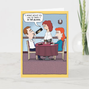 Funny Wine Taster Birthday Card