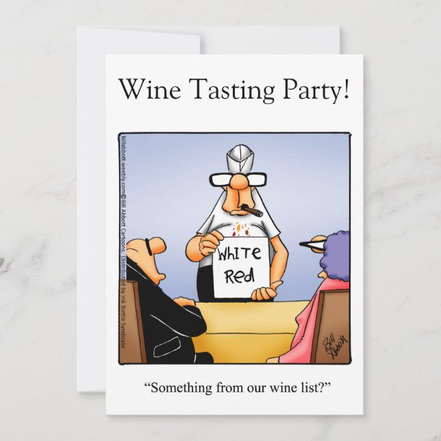 Funny Wine Tasting Party Invitations (Front)