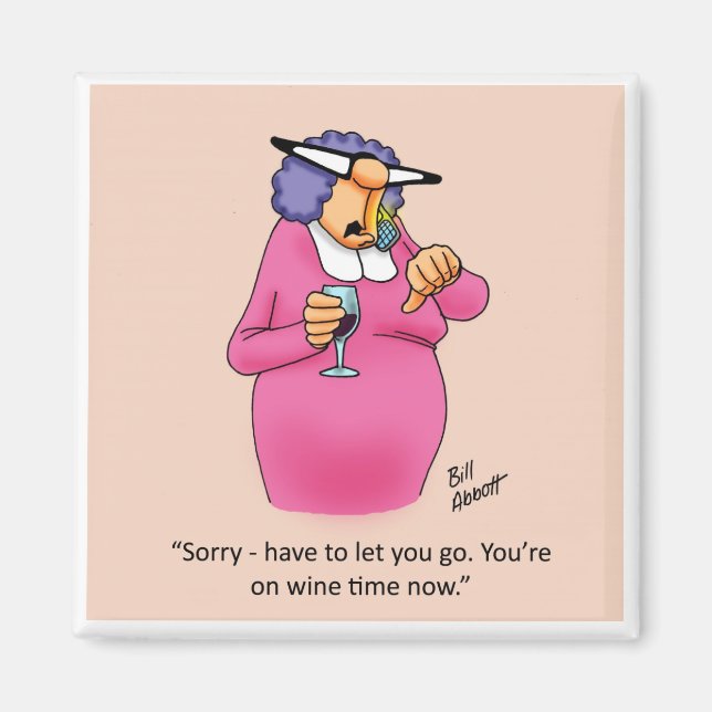 Funny Wine Time Humour Magnet Spectickles (Front)