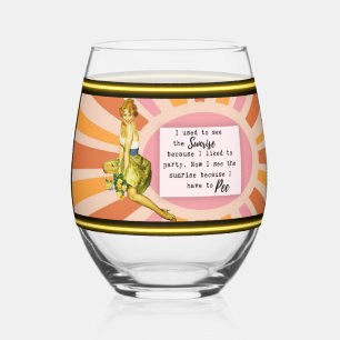 Funny Wineglass Best Friend Gift "Sunrise" Stemless Wine Glass