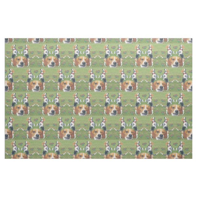 Funny Winking Beagle Rabbits & Beagles Fabric (Fat Quarter)
