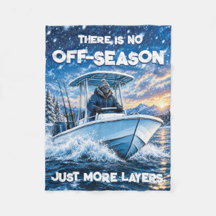 Funny Winter Boating Slogan Cold Weather Fishing Fleece Blanket