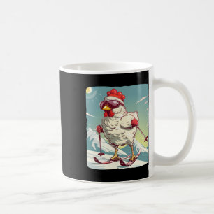 Funny Winter Chicken With Cross-country Skiing Sho Coffee Mug