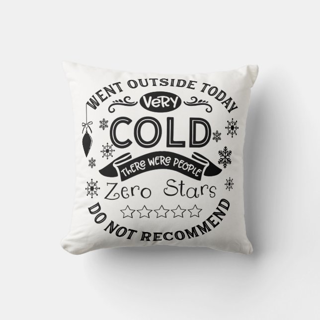 Funny Winter Christmas Holiday Quote Cushion (Front)