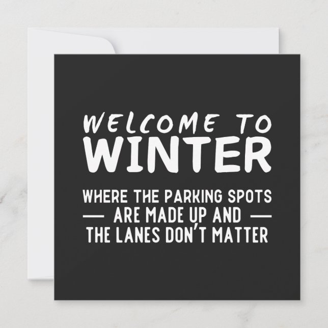 Funny Winter Driving Welcome To Winter  Card (Front)