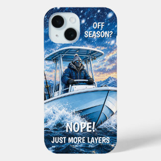 Funny Winter Fishing Personalised iPhone 15 Case