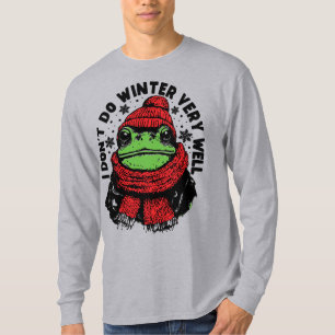 Funny Winter Frog Design T-Shirt