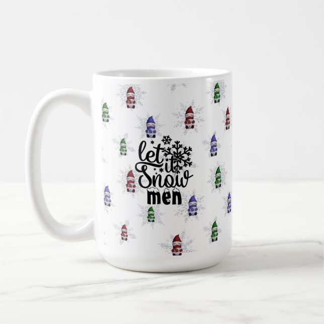 Funny Winter Gnome Snowme Coffee Mug (Left)