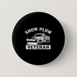 Funny Winter Service Snow Plow Veteran Retired Col 6 Cm Round Badge