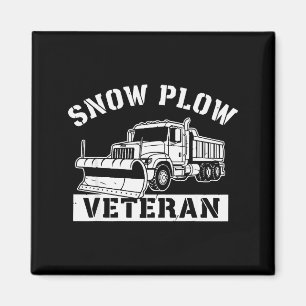 Funny Winter Service Snow Plow Veteran Retired Col Magnet