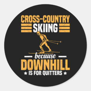 Funny Winter Sport Snow Cross-country Skiing Appea Classic Round Sticker
