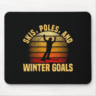 Funny Winter Sport Snow Skiing Appearel For Men 3 Mouse Pad