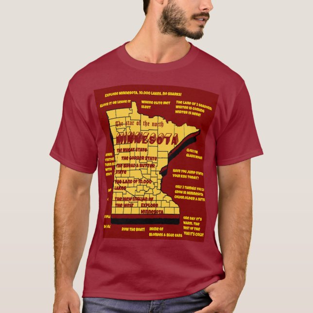 Funny Wisconsin map desgn T-Shirt (Front)