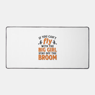 Funny Witch Broom Big Girl Halloween Shirt Design_ Desk Mat