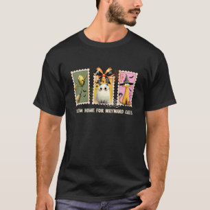 Funny Witch Cats Kittens Halloween Postage Stamps T-Shirt