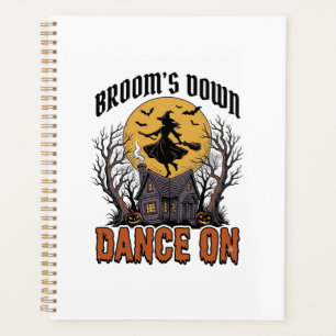 Funny Witch Dancer Vintage Halloween Engraving Shi Planner