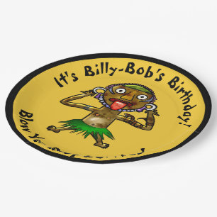 Funny Witch Doctor Tiki Party - Personalised Paper Plate