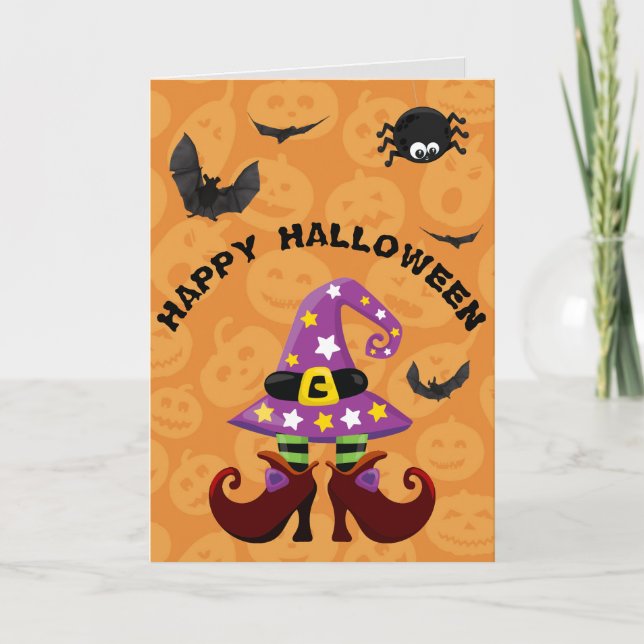 Funny Witch Feet Halloween Card (Front)