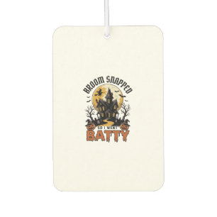 Funny Witch Halloween Haunted House Batty Graphic Car Air Freshener