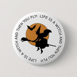 Funny Witch Humour Happy Halloween 6 Cm Round Badge