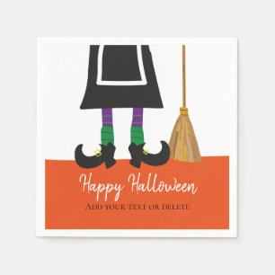 Funny Witch Legs Happy Halloween Personalised Napkin