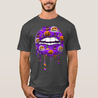 Funny Witch Lips Jack O'latern Pumpkin Halloween C T-Shirt