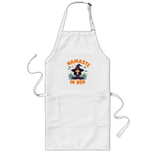 Funny Witch Meditation Design – "Namaste in Bed" P Long Apron