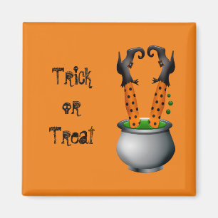 Funny witch orange Halloween theme Magnet