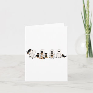 Funny Witch Rottweiler Dog Ghosts In Boo Sheet Hal Card
