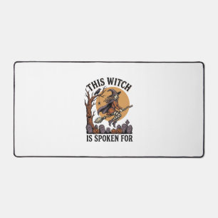 Funny Witch Shirt Haunted Graveyard Vintage Engrav Desk Mat