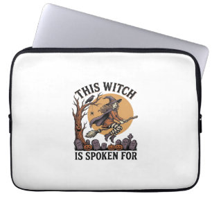 Funny Witch Shirt Haunted Graveyard Vintage Engrav Laptop Sleeve