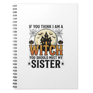 Funny Witch Sister Halloween Vintage Graphic_1 Notebook