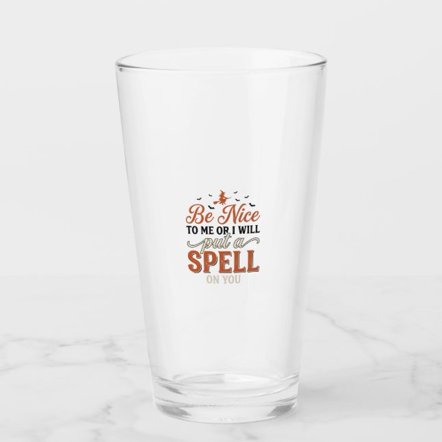 Funny Witch Spell Quote Halloween Vector Design_1 Glass (Front)