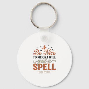Funny Witch Spell Quote Halloween Vector Design_1 Key Ring