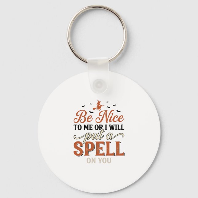 Funny Witch Spell Quote Halloween Vector Design_1 Key Ring (Front)