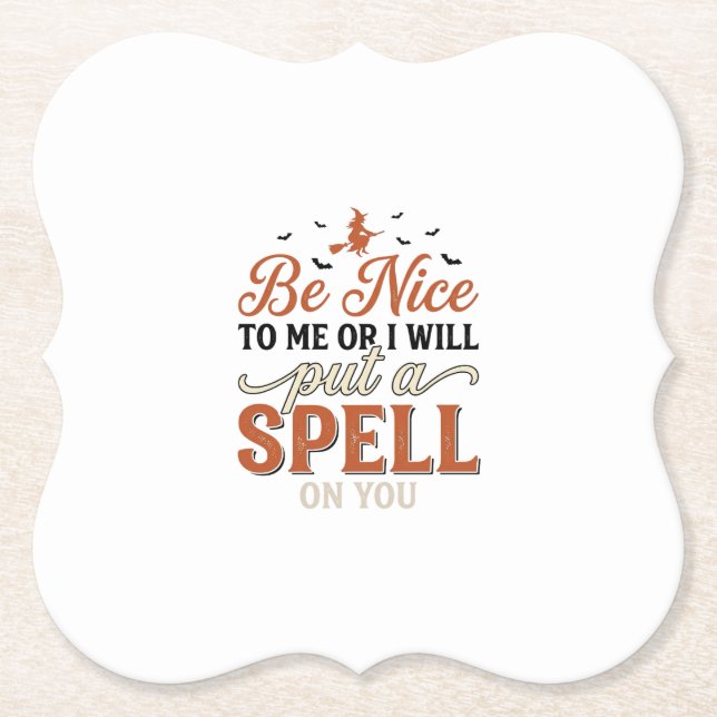 Funny Witch Spell Quote Halloween Vector Design_1 Paper Coaster (Front)