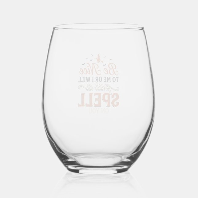 Funny Witch Spell Quote Halloween Vector Design_1 Stemless Wine Glass (Front)