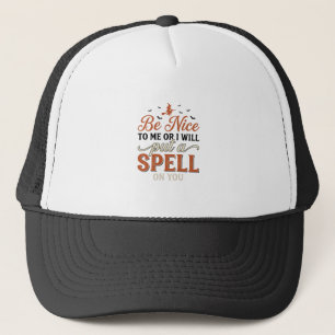 Funny Witch Spell Quote Halloween Vector Design_1 Trucker Hat