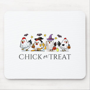 Funny Witch Spooky Chicken Halloween Costume Chick Mouse Pad
