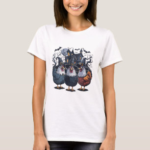 Funny Witch Spooky Chicken Halloween T-Shirt