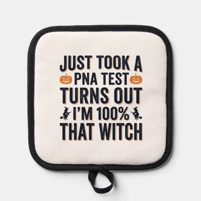 Funny Witch Test Halloween Quote Vector Design_1 Pot Holder (Front)
