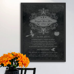 Funny Witch Theme Potion Recipe Playful Halloween Poster