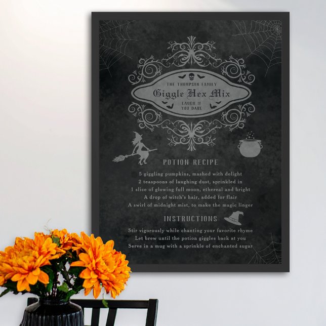 Funny Witch Theme Potion Recipe Playful Halloween Poster (Creator Uploaded)
