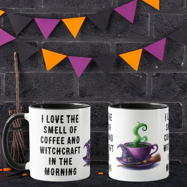 Funny Witch Themed Purple Green & Black Halloween  Mug (Creator Uploaded)