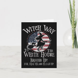 Funny Witch Way White House Kamala Brooms Up Wicke Card